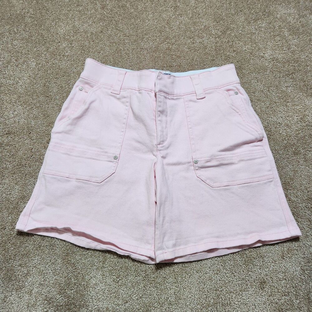 Democracy Ab Solution Denim Shorts Women 6 Pink 6.5" Inseam Mid Rise